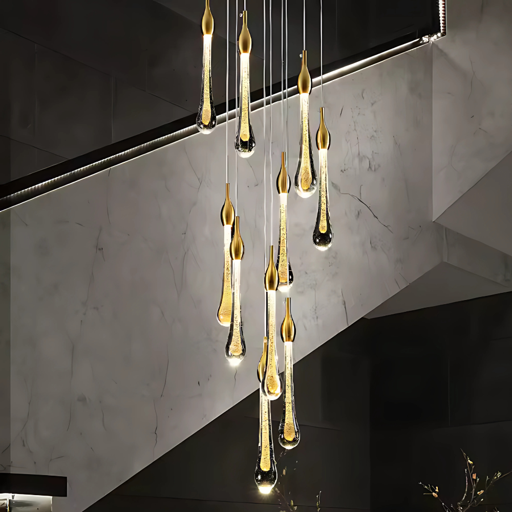 Crystal Ball Long Staircase Chandelier